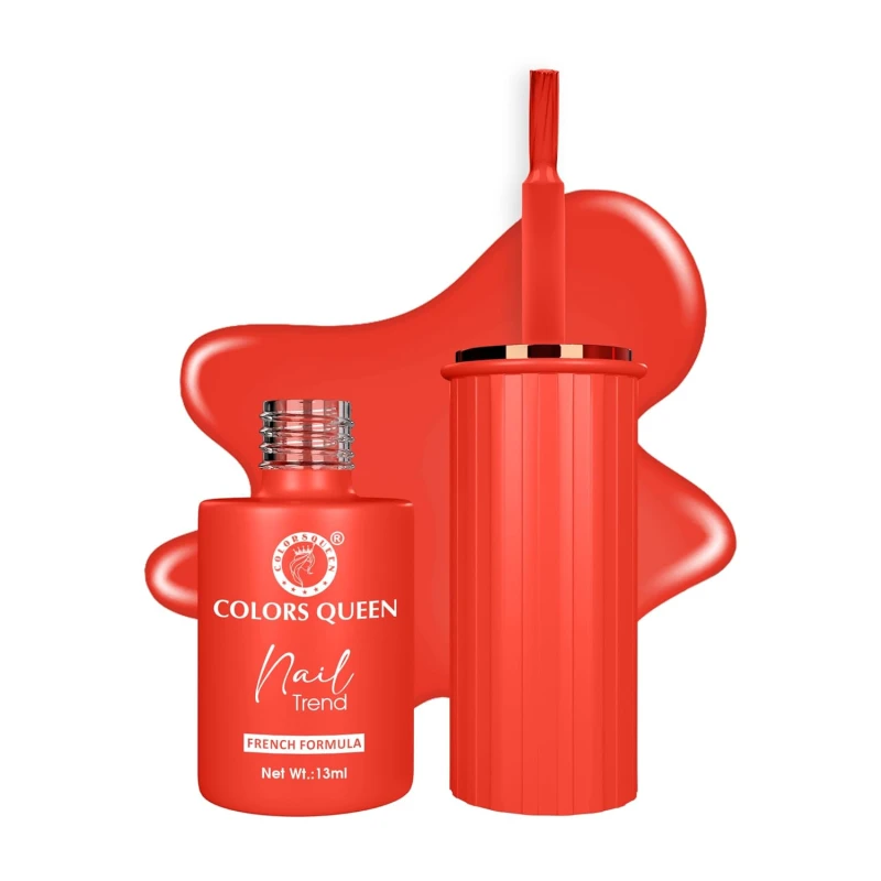 Colors Queen Nail Trend Glossy Nail Polish | Chip Resisting & Quick Drying Nail Paint with High Shine | 7 Toxin Free Formula | Vegan & Cruelty Free | Long Lasting & Vibrant Nail Paint for Women (Fire Brick, 13ml) thumbnail 2